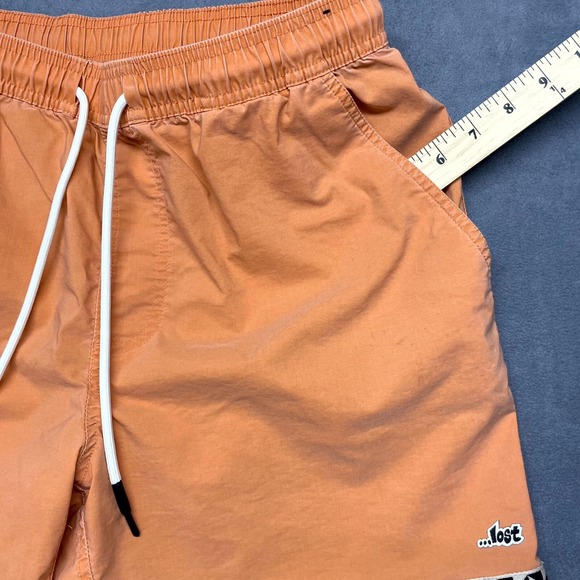 Lost Prism Beach Shorts Men's Large Yellow Cotton Stretch Mid-Rise Drawstring - Picture 4 of 10